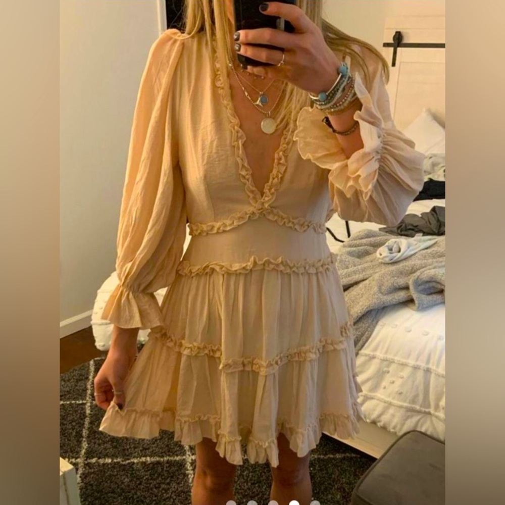 Vici Muted Emotion Tiered Ruffle Dress |Size Small - Picture 15 of 15